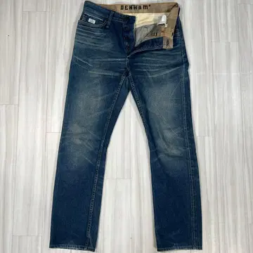 DENHAM 덴함 데님 버튼 플라이 빨간색 귀 셀비지풍 W30