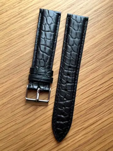 20mm 악어 가죽 벨트 블랙 남성용 손목시계용 11