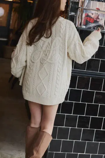 her lip to / H Boa 케이블 니트 가디건