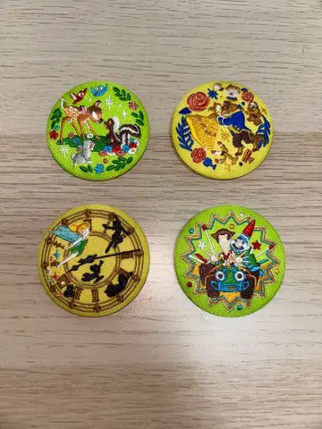 디즈니 자수 캔뱃지 4개 세트