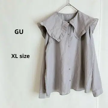 GU 지유 프릴 세일러 카라 블라우스 XL 그레이 긴팔