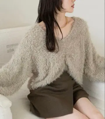 [ 새상품급 ] hinari 튤 리본 페더 니트