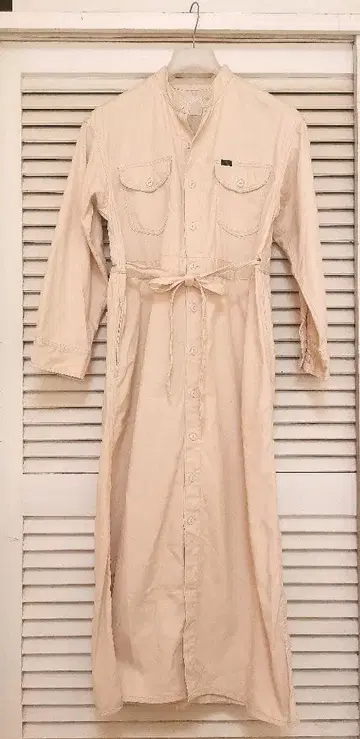 Lee 베이지 셔츠 롱 원피스 긴팔