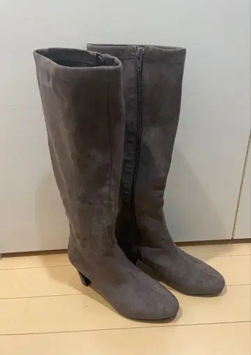 스웨이드 롱 부츠 브라운