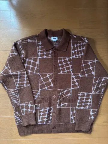 OBEY 체크 무늬 니트 스웨터 L 사이즈