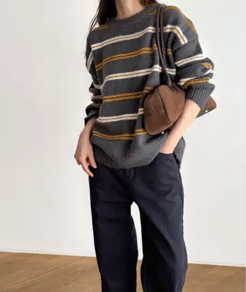 캐널진 멀티 보더 니트