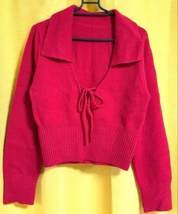 [ 미사용 ] 니트 크롭 기장