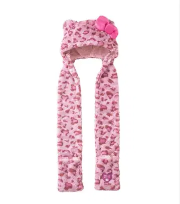 유니버셜 USJ 키티 핑크 레오파드 무늬 머플러 햇