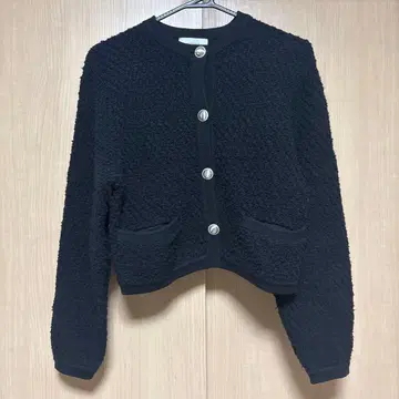 [새상품급 F] emmi 멜란지 니트 자켓 가디건 블랙