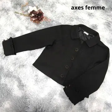 엑시즈팜 숏 기장 코트 자켓 프릴 소매 페미닌 루즈핏