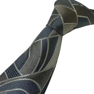 PINE 파인 기하학 패턴 그레이 넥타이