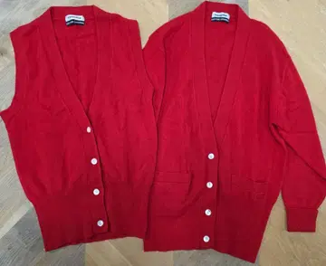 레노마 100% 퓨어 캐시미어 레드 가디건 y59