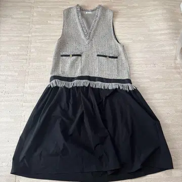 FAVORI 트위드 도킹 원피스 그레이 x 블랙