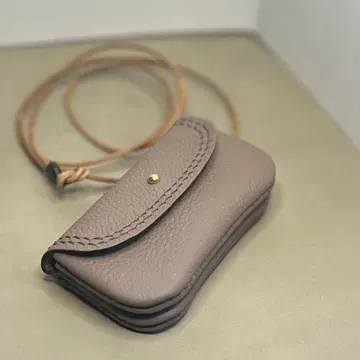목걸이 파우치 천연 가죽 그레이지
