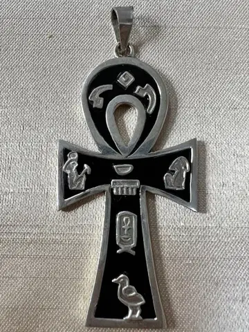 고대 이집트 생명의 열쇠 앙크 빈티지 실버