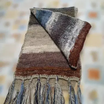 초목 염색 실 사용 손뜨개질 머플러 & 모자 (울 100%)