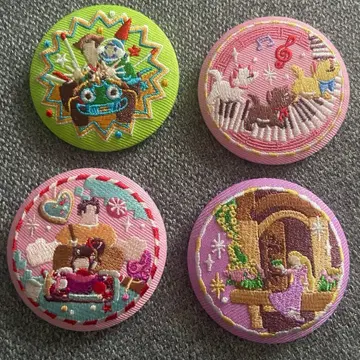 디즈니 자수 캔뱃지 4개 세트 묶음 판매