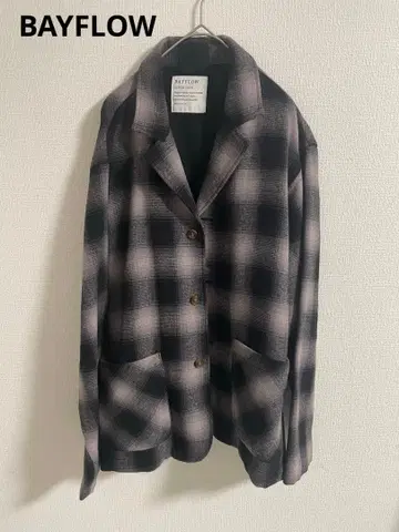 베이플로우 옴브레 체크 자켓