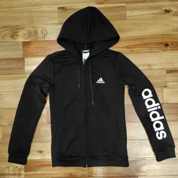 아디다스 블랙 풀 집업 후드티 셋업 L