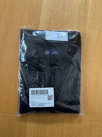 [ 미사용 새상품 ] GAP 모던 리브 크롭 크루넥 블랙 긴팔 L