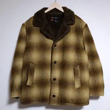레어 70s 타운크라프트 옴브레 체크 울 자켓