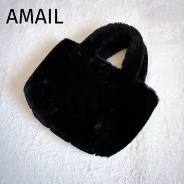 AMAIL 아마일 인조 모피 토트백 블랙