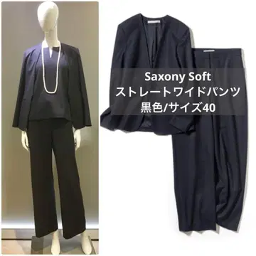 theory luxe 울 Saxony 와이드 팬츠 블랙 40