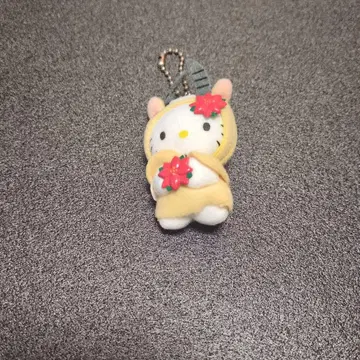 산리오 정글 키티 마스코트 볼체인 포인세티아 헬로키티