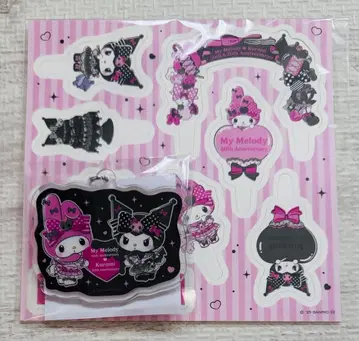 산리오 마이멜로디 쿠로미 한정판 아크릴 키링 후드 피크