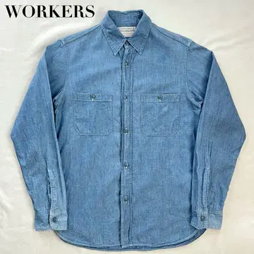 WORKERS 워커즈 샴브레이 셔츠 워크 셔츠 블루 일본제