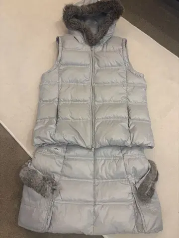 캘러웨이 실버 그레이 다운 후드 부착 베스트