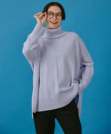 미사용 택 포함 UNFILO 앙피로 워셔블 터틀넥 니트 M