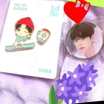 SUGA BTS 메탈 배지 & 타이니탄 배지 세트 미개봉 새상품