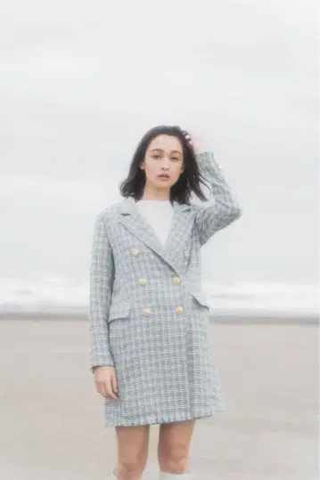 [ 새상품급 미착용 ] 그린 체크 무늬 셋업