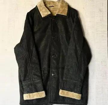 VAN 재킷 천연 가죽 코트 안감 총 보아 돈피 블랙 앞 버튼 사이즈 L
