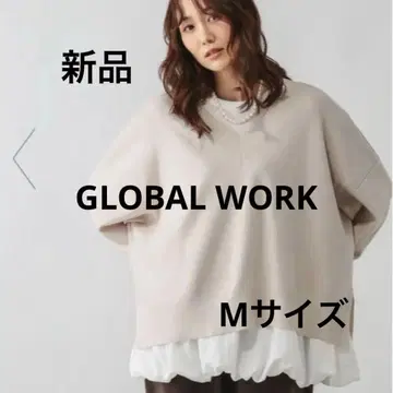 새상품 [ GLOBAL WORK ] 멜티 리브 V넥 풀오버