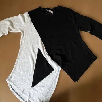 speed orange 비대칭 긴팔 T셔츠