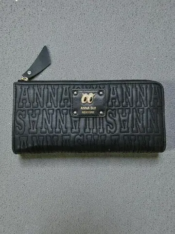 안나수이 블랙 L자 지퍼 장지갑