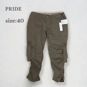 프라이드 PRIDE 카고 팬츠 새상품 보이시한 크롭 주름