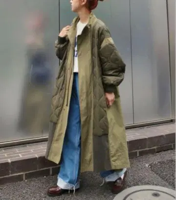 모즈 코트 코트 [etsinta/에신타] 절개 맥시 밀리터리 코트