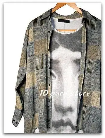 개성 넘치는! 레트로풍 블록 아트 올 패턴 셔츠