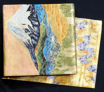 순수 실크 나전칠기 후쿠로 오비 반짝반짝 후지산