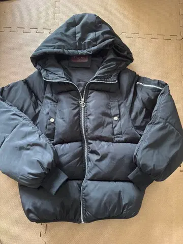 후드 부착 블랙 다운 자켓 겨울 2XL