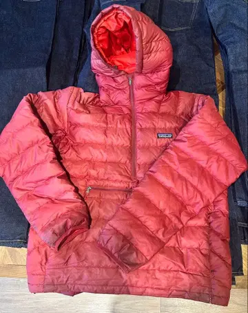 파타고니아 다운 스웨터 후디 풀오버 레어 레드 사이즈 M