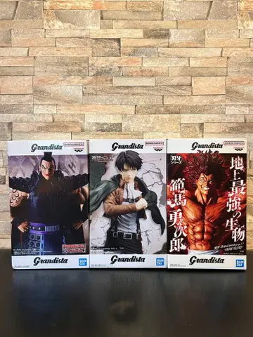 킹덤 왕기 진격의 거인 리바이 바키 한마 유지로 인기 피규어 3체 세트