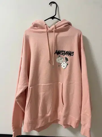 AWESOME 디자인 핑크 후드티