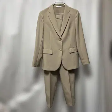 유니클로 감동 자켓 M, 팬츠 L, 베이지 수트 셋업 상하의 세트
