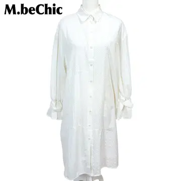 [ 새상품급 ] M.bcChic 긴팔 블라우스 원피스 롱 S 화이트 무지