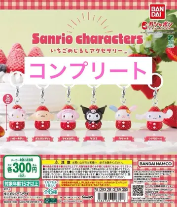 산리오 캐릭터 딸기 메지루시 액세서리 컴플리트