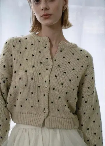 윌프리 willfully 하트 도트 가디건 리버서블